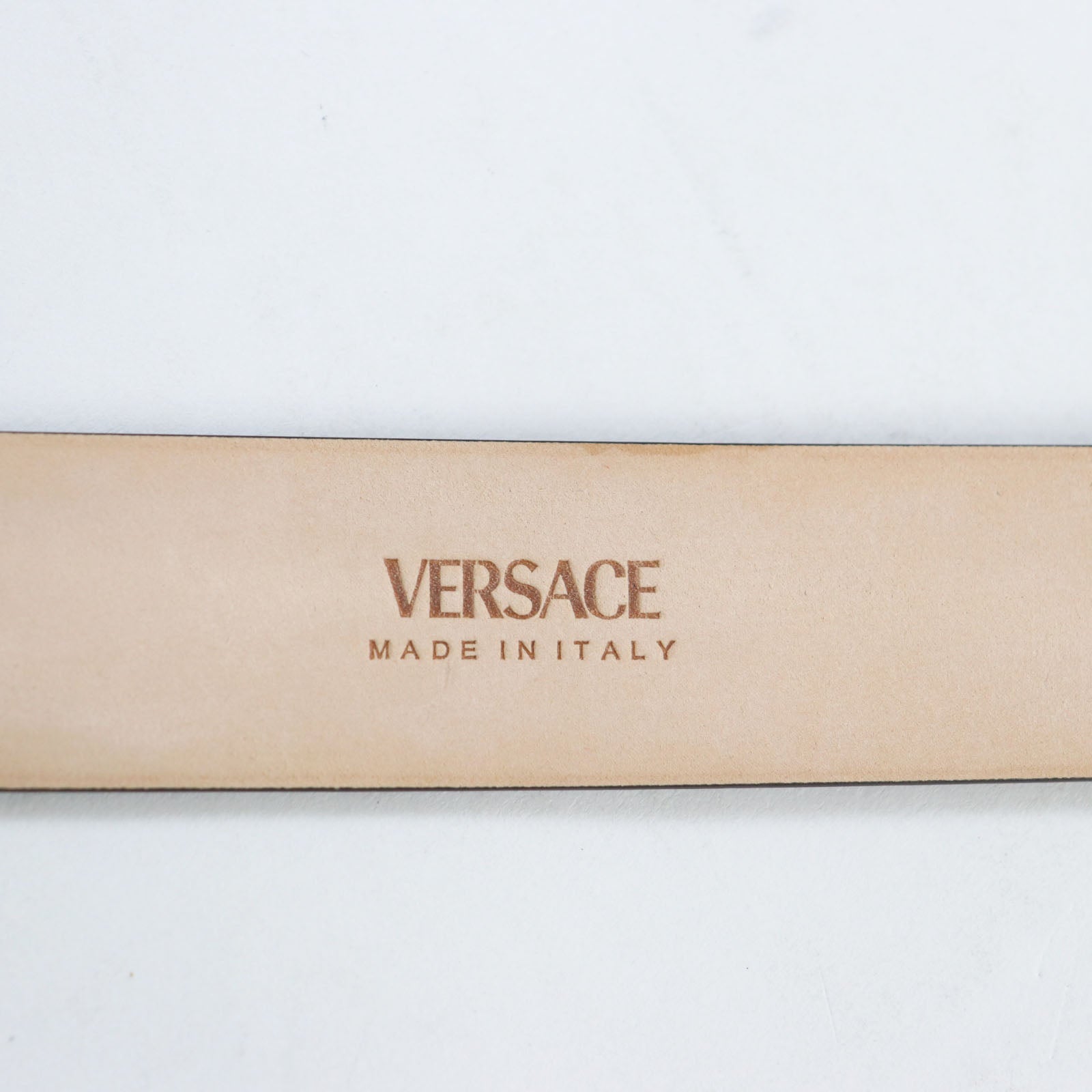 Versace Medusa Buckle Leather Belt Black Gold