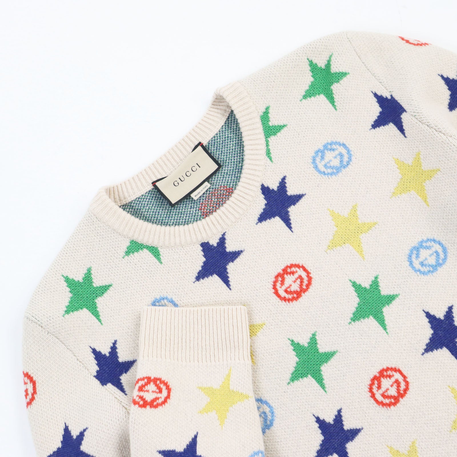 Gucci Star Print Interlocking G Knit Sweater