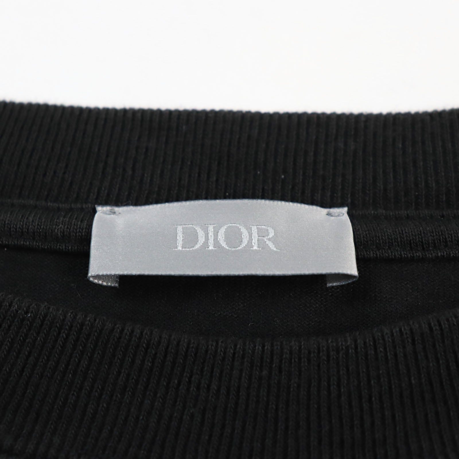 Dior Cotton Embroidered Logo Crew Neck T-Shirt Black M