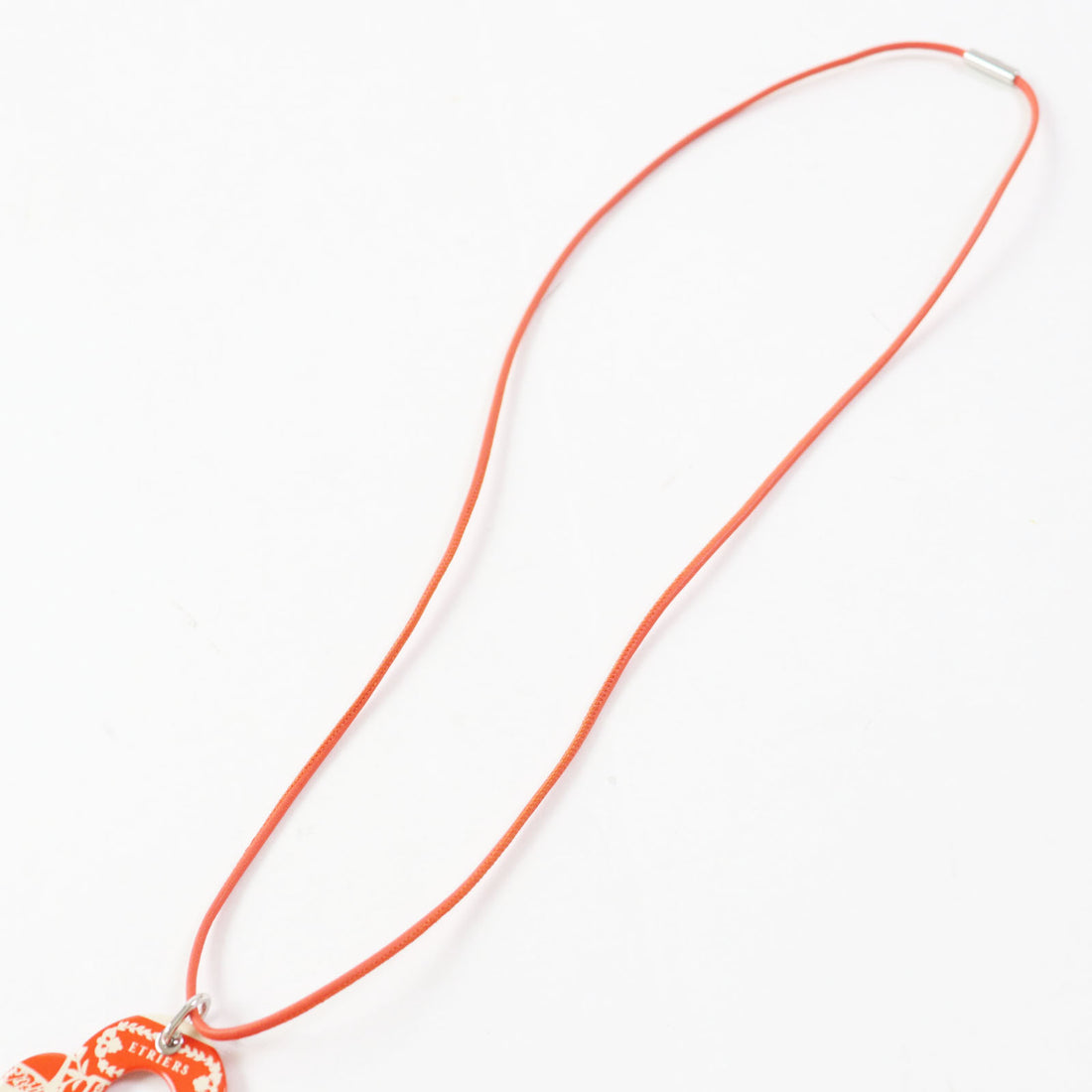 Hermes Atrage Pendant Necklace Orange Pink