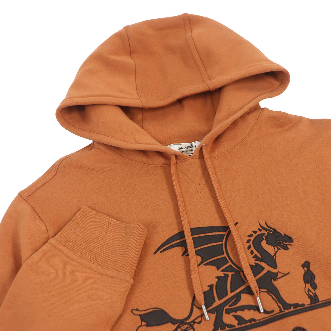 Hermes Exlibris Dragon Lamb Leather Hoodie M