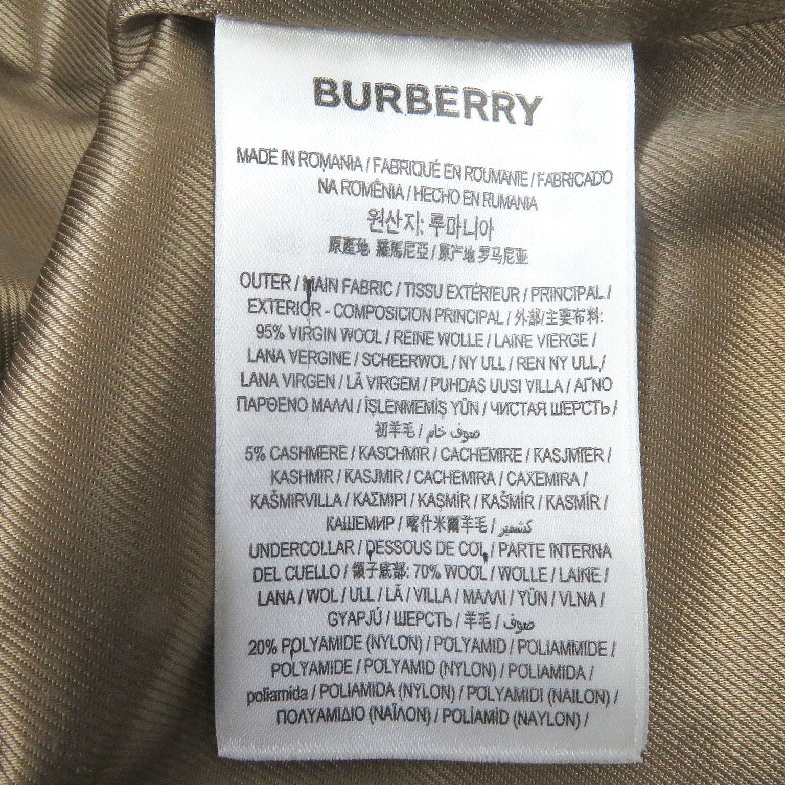 Burberry Wool Cashmere Chester Coat Camel