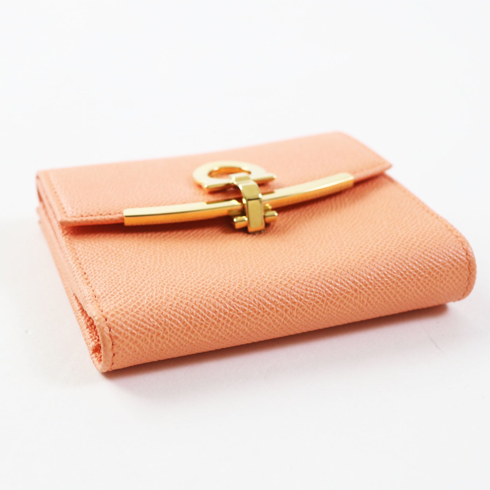 Salvatore Ferragamo Gancini Bifold Wallet Orange