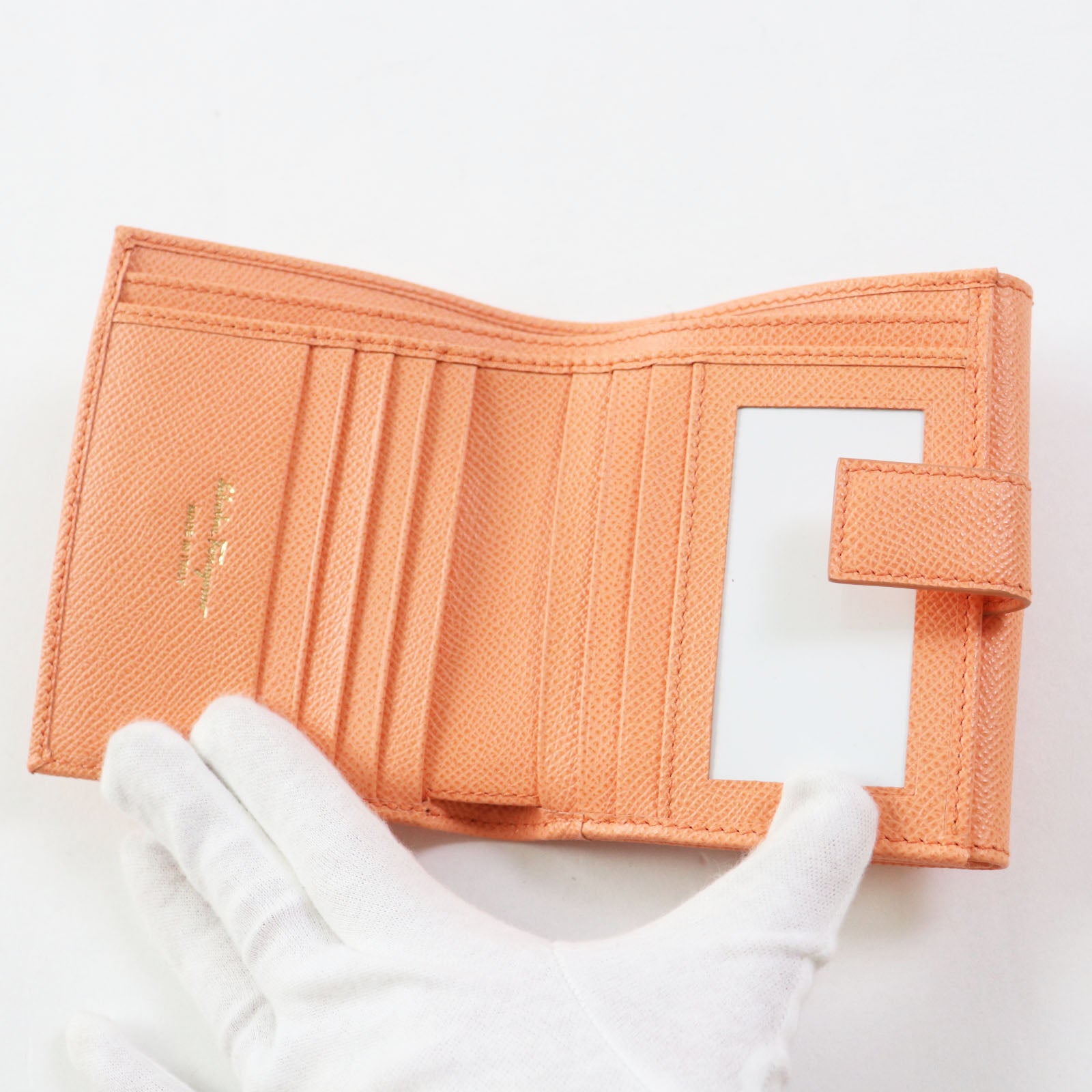 Salvatore Ferragamo Gancini Bifold Wallet Orange