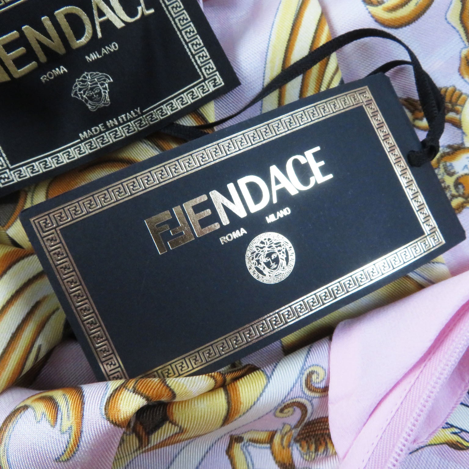 Fendi Silk FF Logo Mini Baroque Pleated Skirt