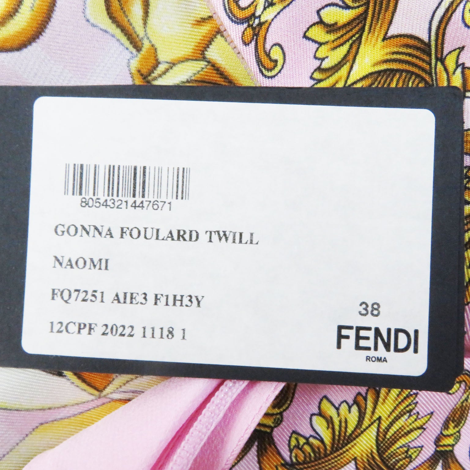 Fendi Silk FF Logo Mini Baroque Pleated Skirt