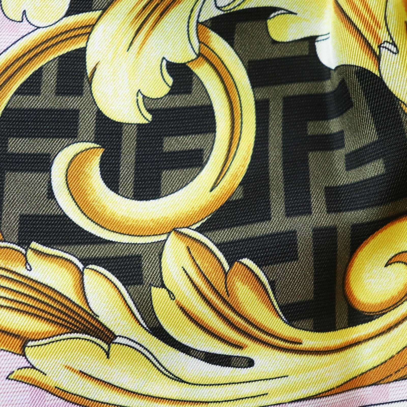 Fendi Silk FF Logo Mini Baroque Pleated Skirt