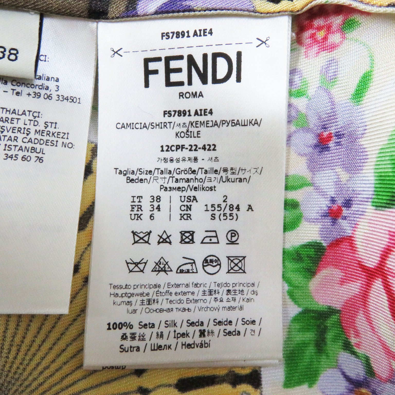 Fendi Silk FF Logo Baroque Shirt FS7891