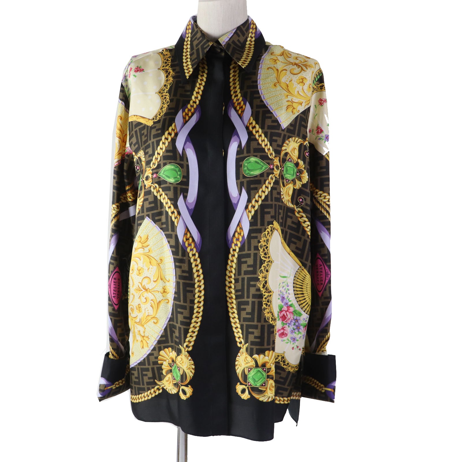 Fendi Silk FF Logo Baroque Shirt FS7891