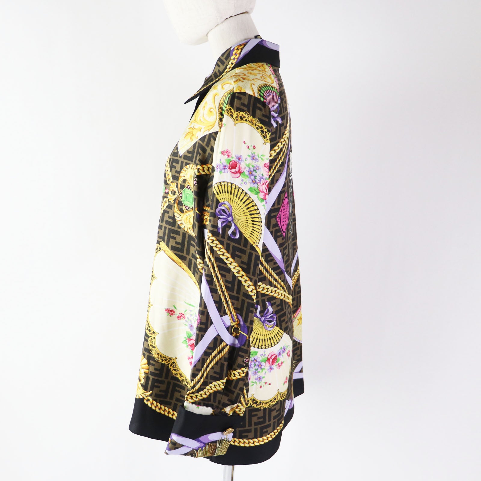 Fendi Silk FF Logo Baroque Shirt FS7891