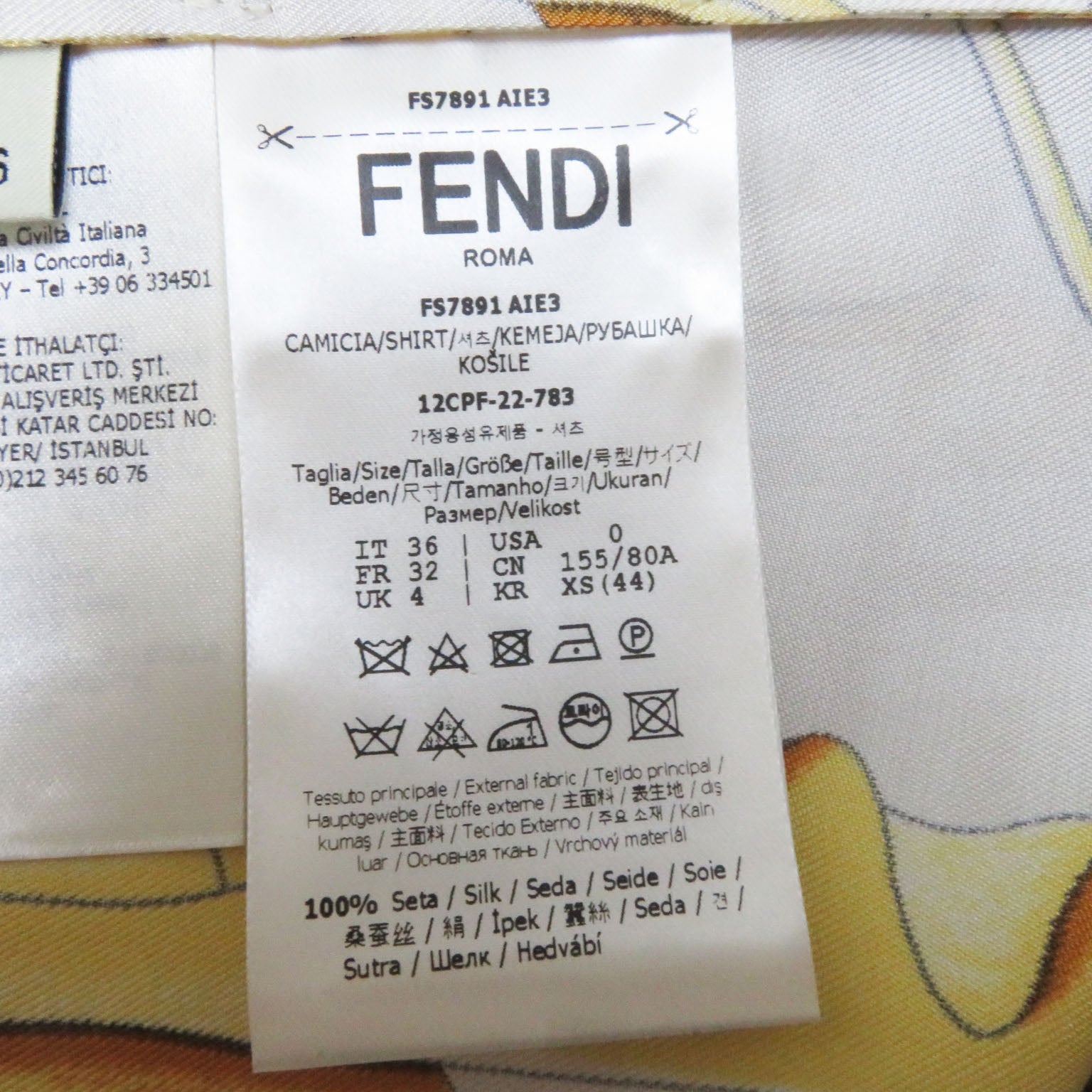 Fendi Silk FF Logo Baroque Shirt FS7891