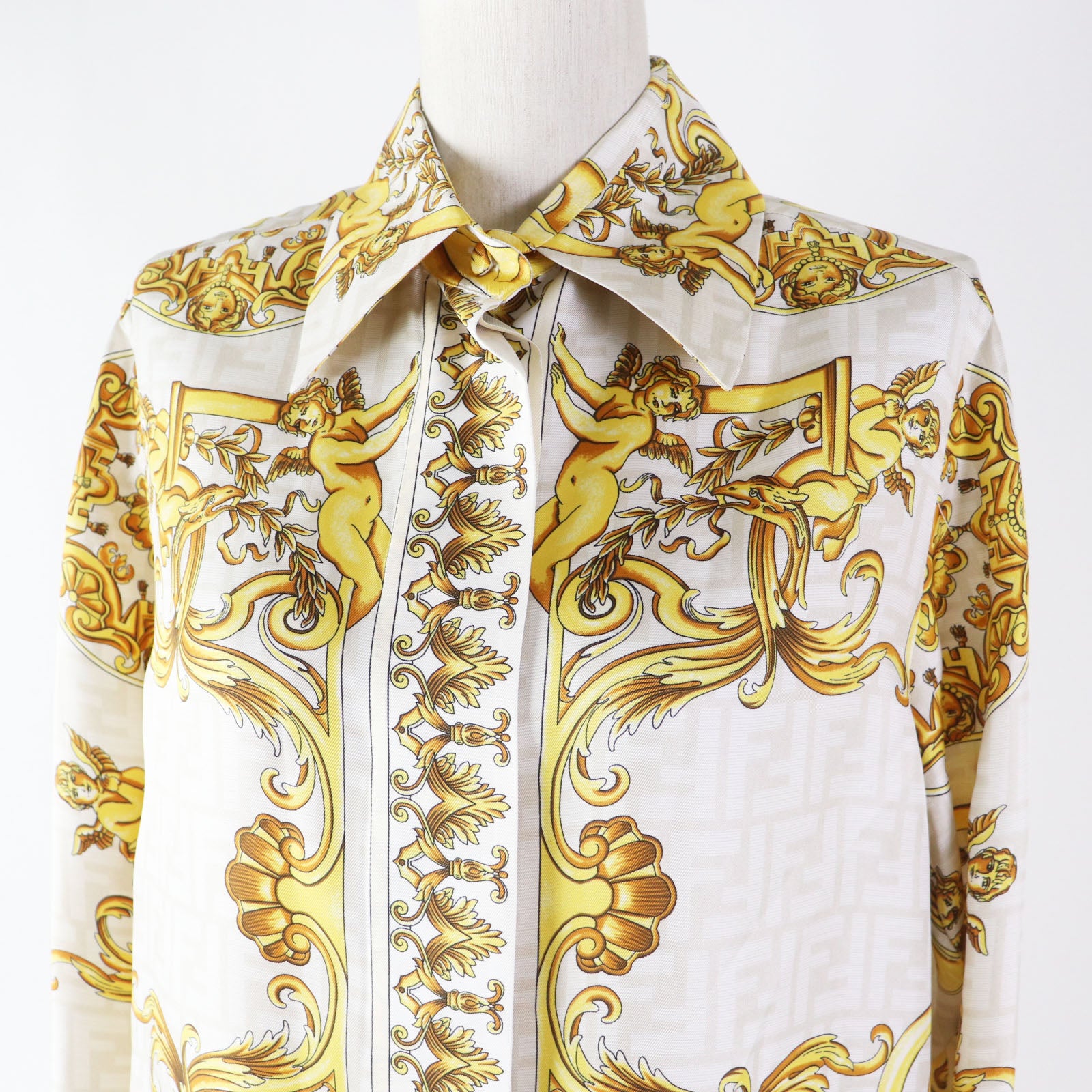 Fendi Silk FF Logo Baroque Shirt FS7891