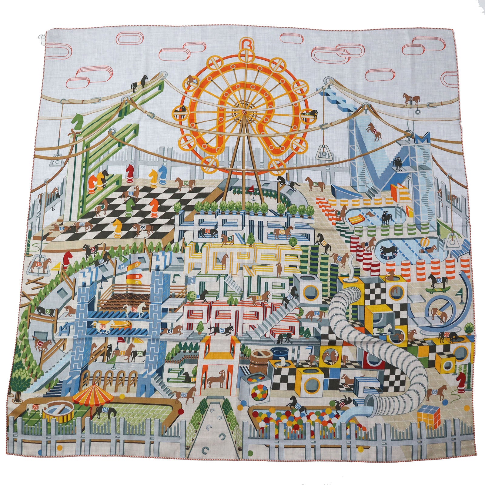 Hermes Cashmere Silk Scarf Shawl 140