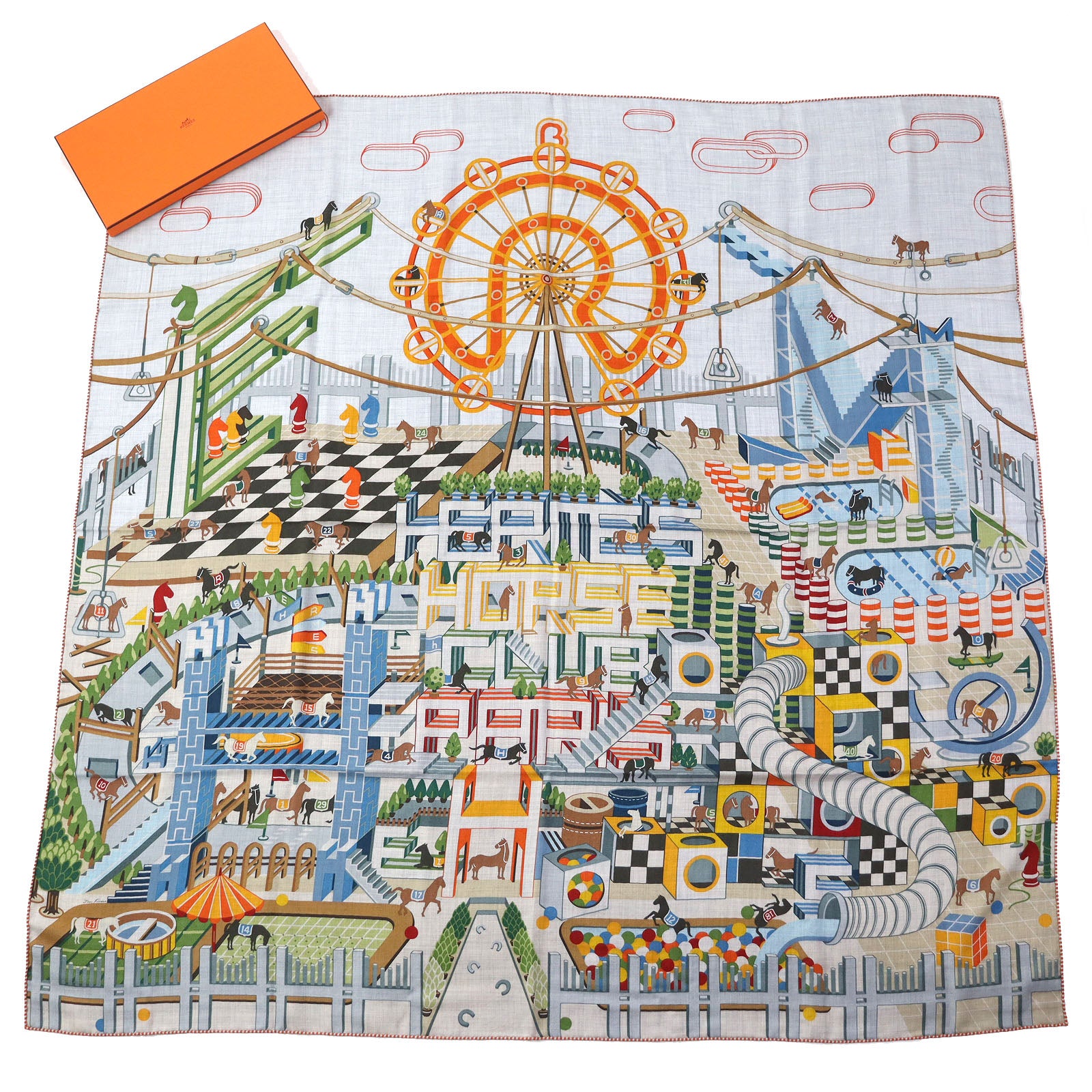 Hermes Cashmere Silk Scarf Shawl 140