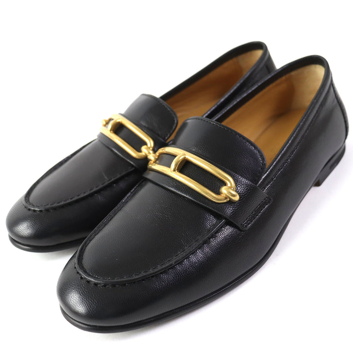 Hermes Leather Colette Loafers Black 35.5