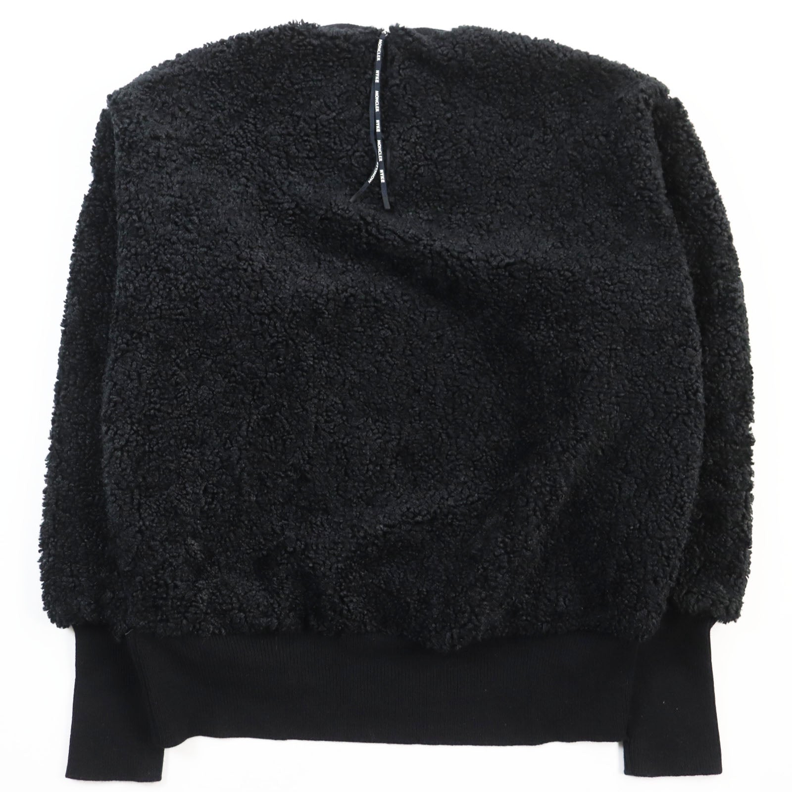 Moncler TEDDY Faux Fur Pullover Sweatshirt Black S