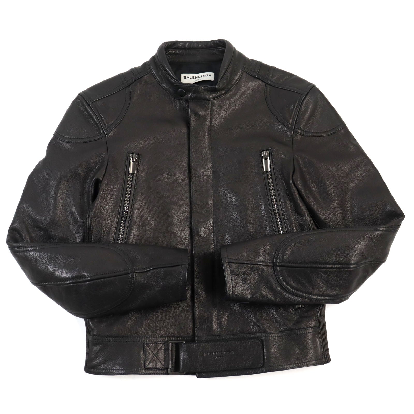 Balenciaga Goatskin Riders Jacket Black 44