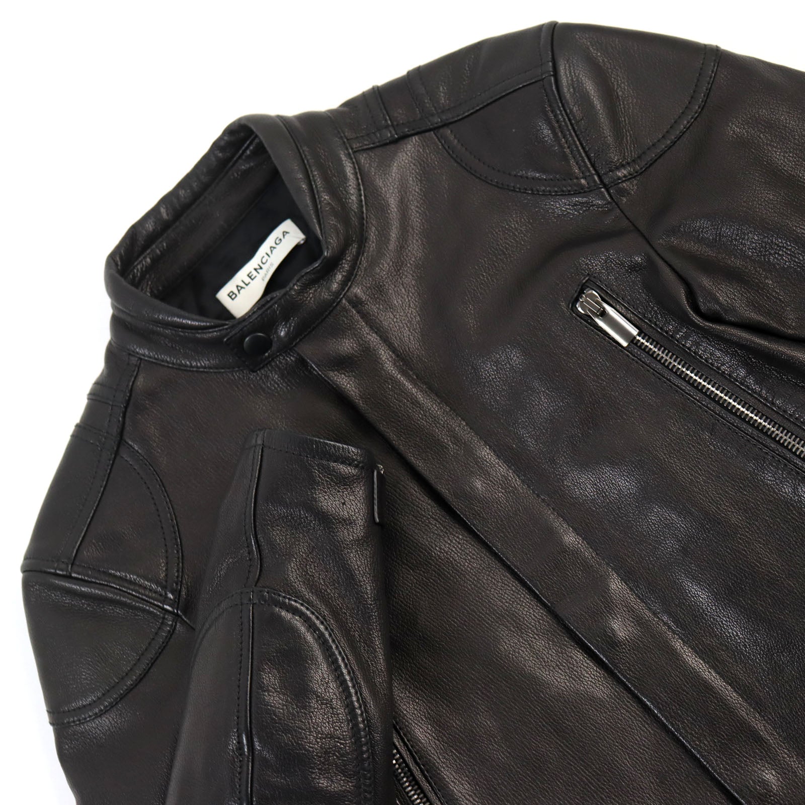 Balenciaga Goatskin Riders Jacket Black 44