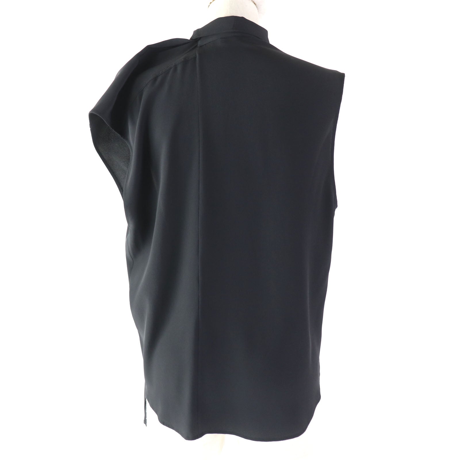 Balenciaga Asymmetric Sleeveless Blouse Black