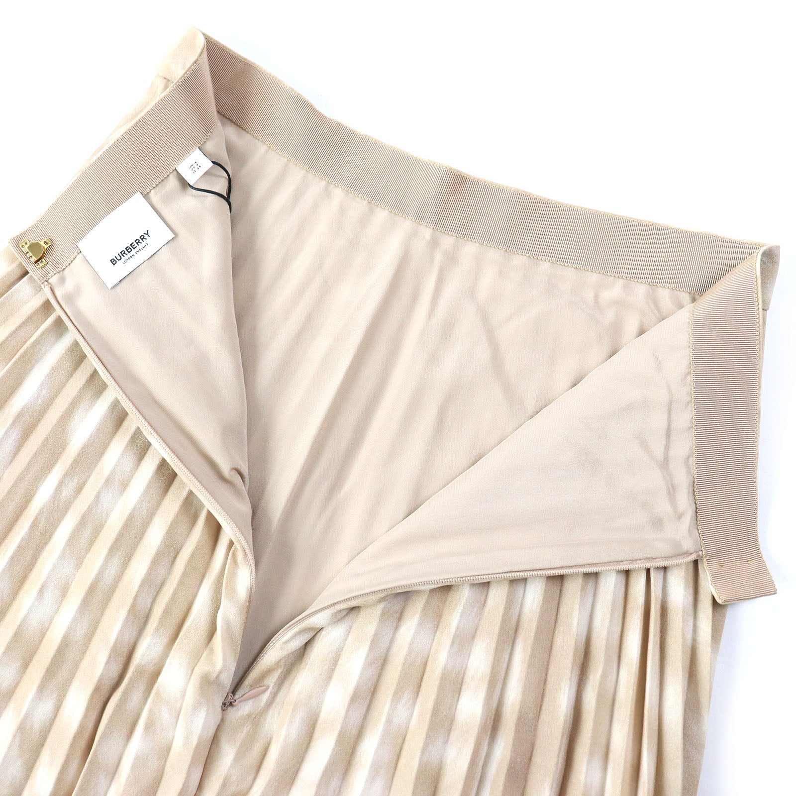 Burberry Pleated Skirt Beige 36 Women