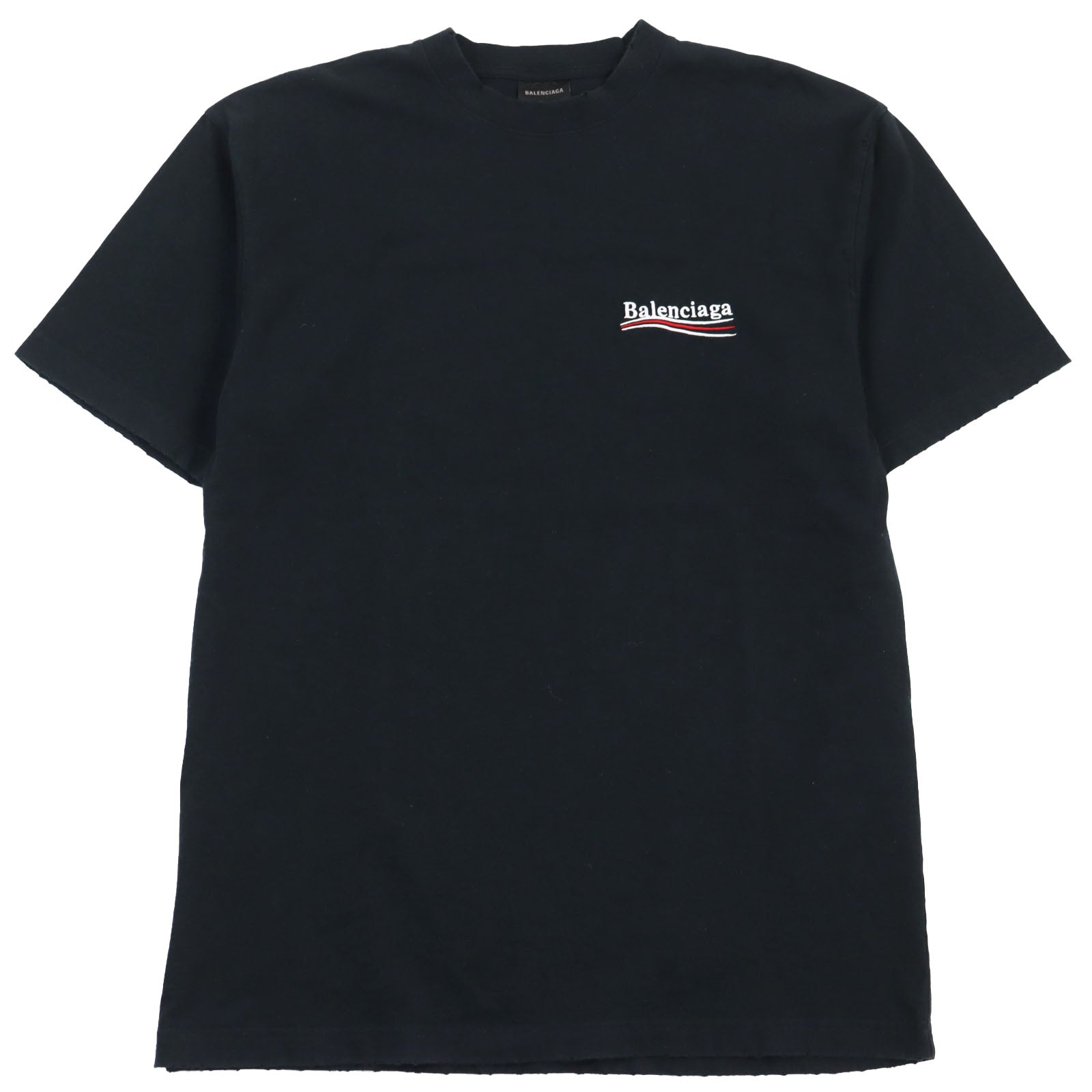 Balenciaga Distressed Logo T-Shirt Black XXS