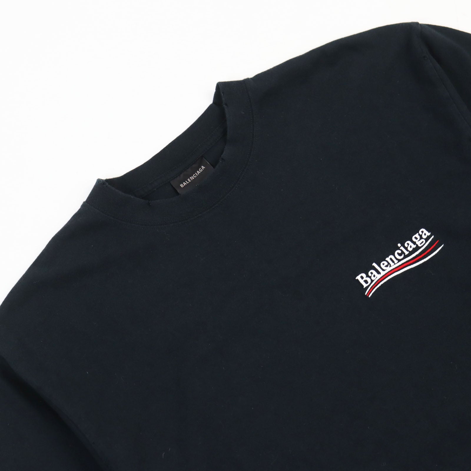 Balenciaga Distressed Logo T-Shirt Black XXS