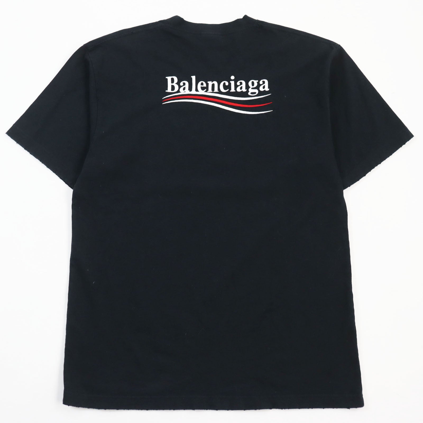 Balenciaga Distressed Logo T-Shirt Black XXS