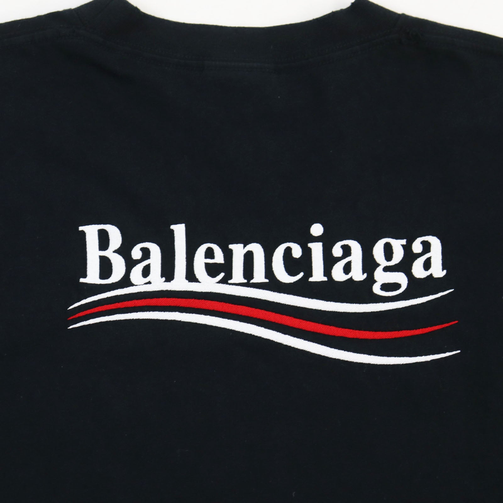 Balenciaga Distressed Logo T-Shirt Black XXS