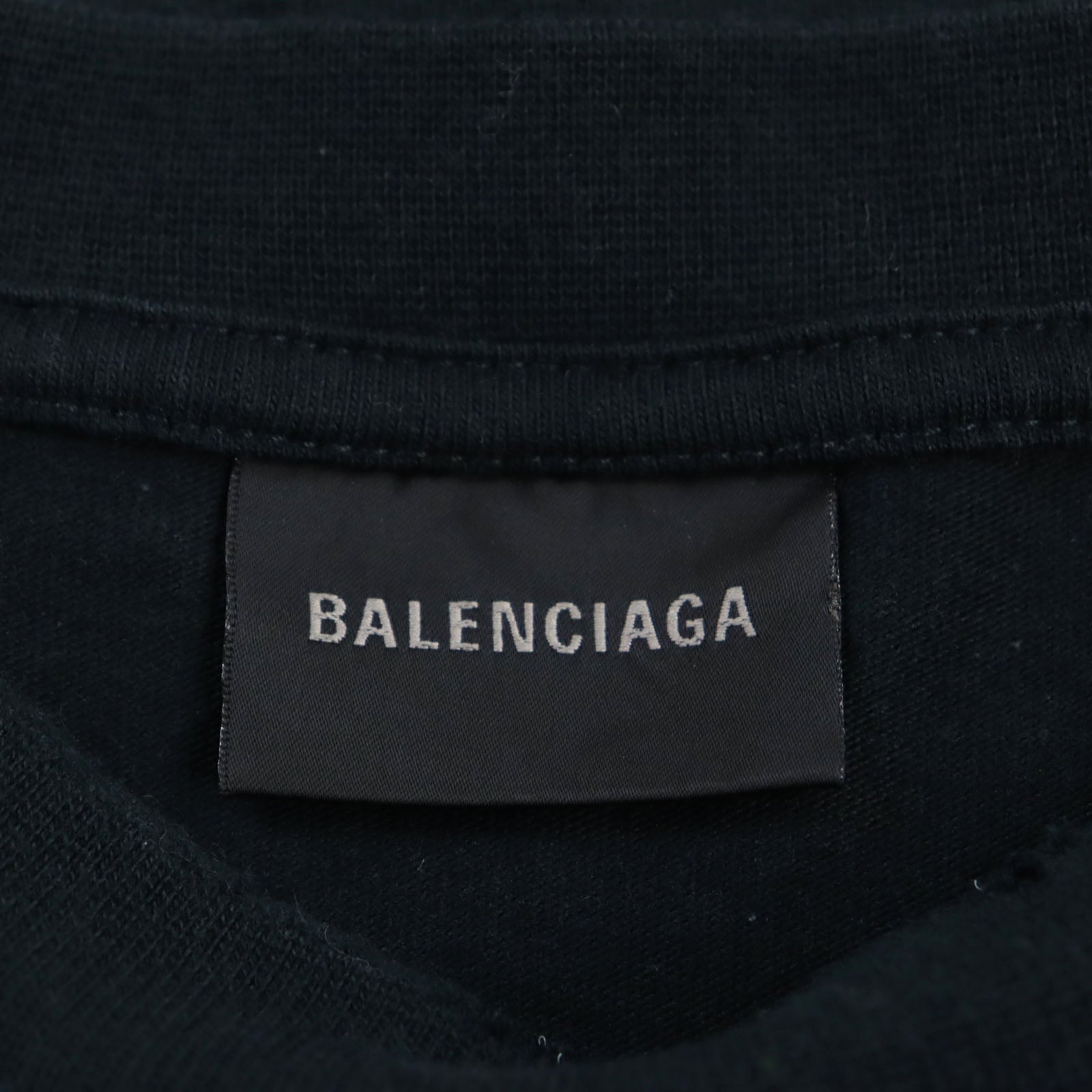 Balenciaga Distressed Logo T-Shirt Black XXS