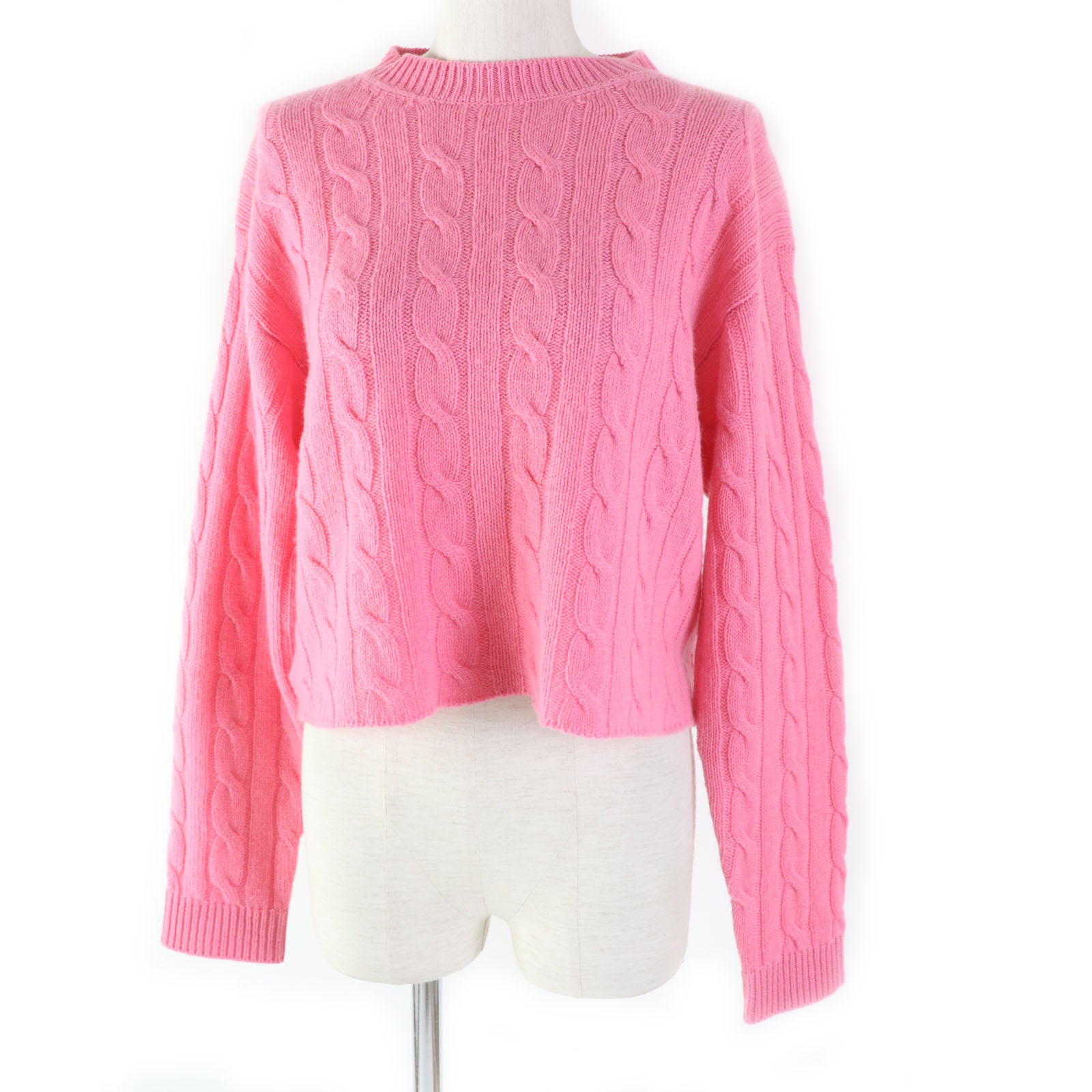 MIUMIU Cashmere Round Neck Knit Sweater Pink