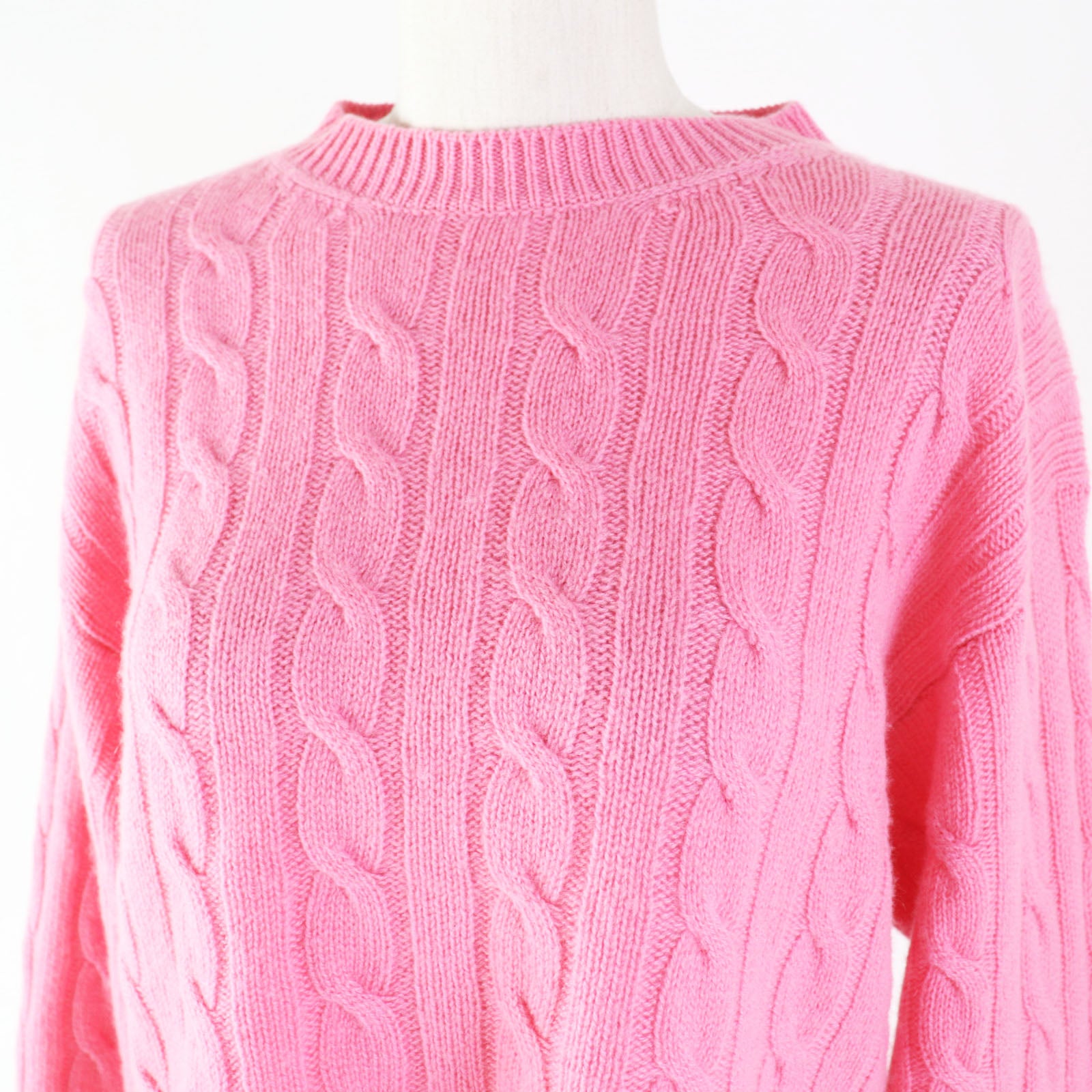 MIUMIU Cashmere Round Neck Knit Sweater Pink