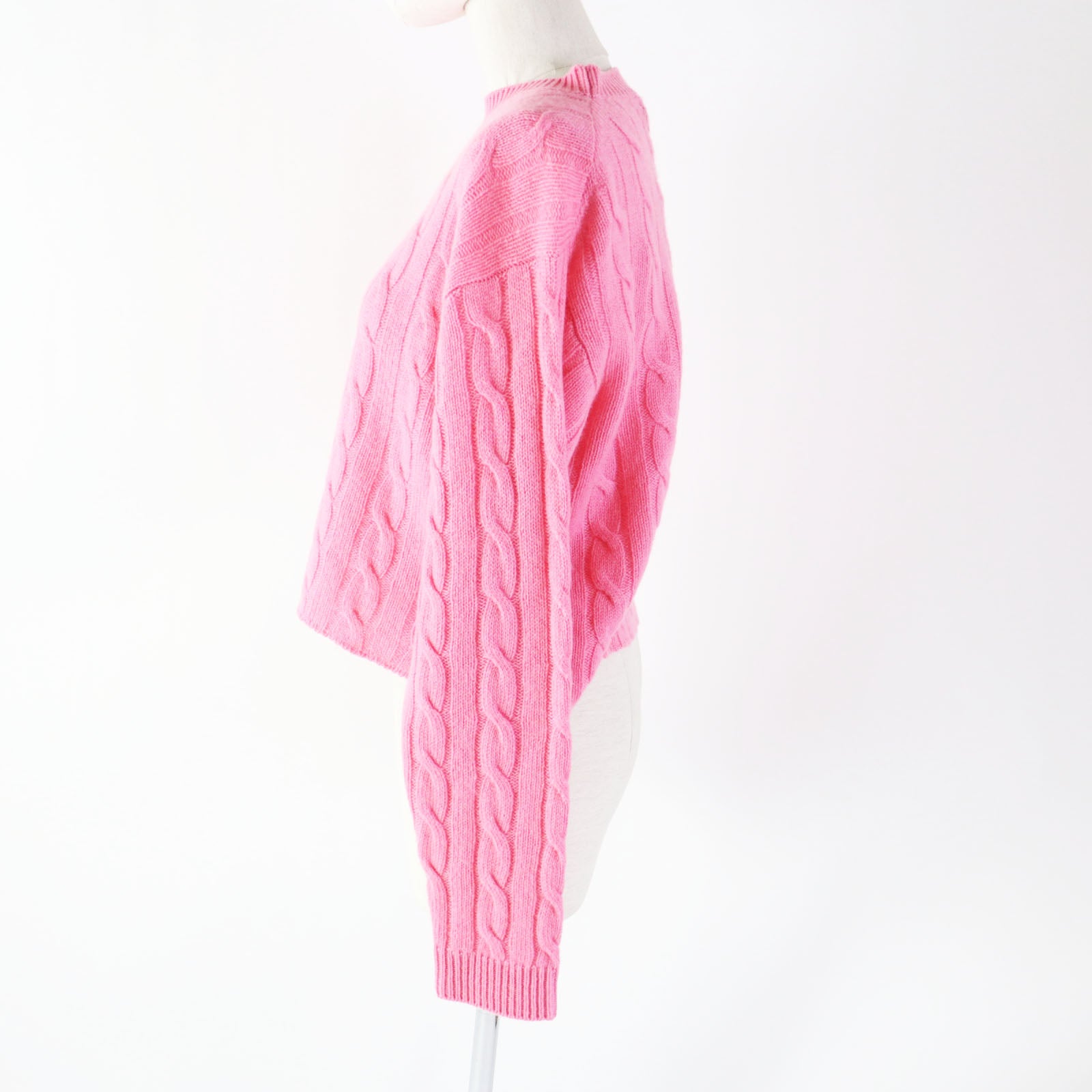 MIUMIU Cashmere Round Neck Knit Sweater Pink