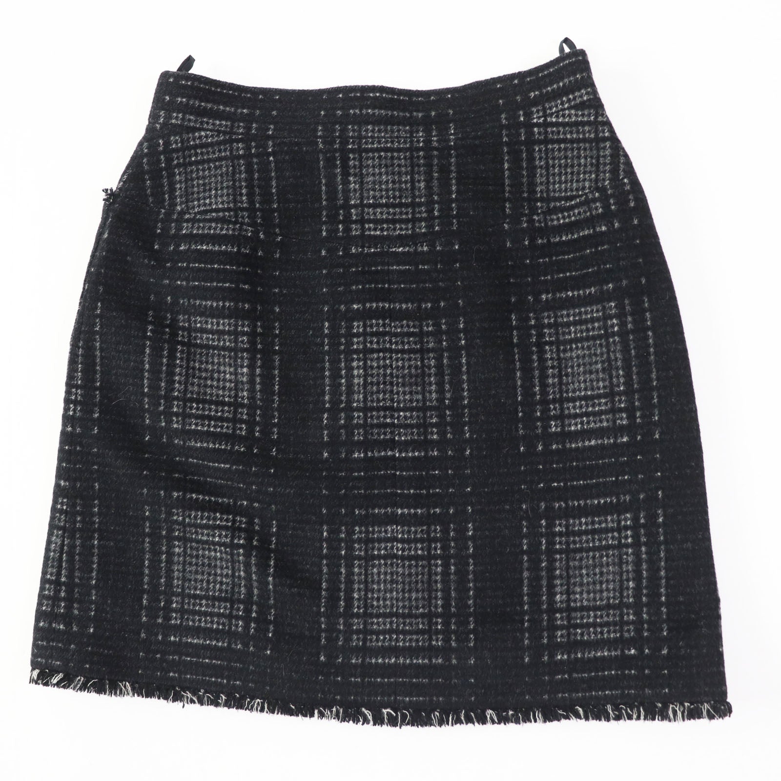 Chanel Wool Polyester COCO Mark Check Skirt