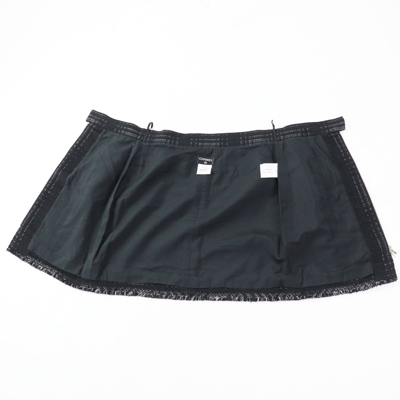 Chanel Wool Polyester COCO Mark Check Skirt