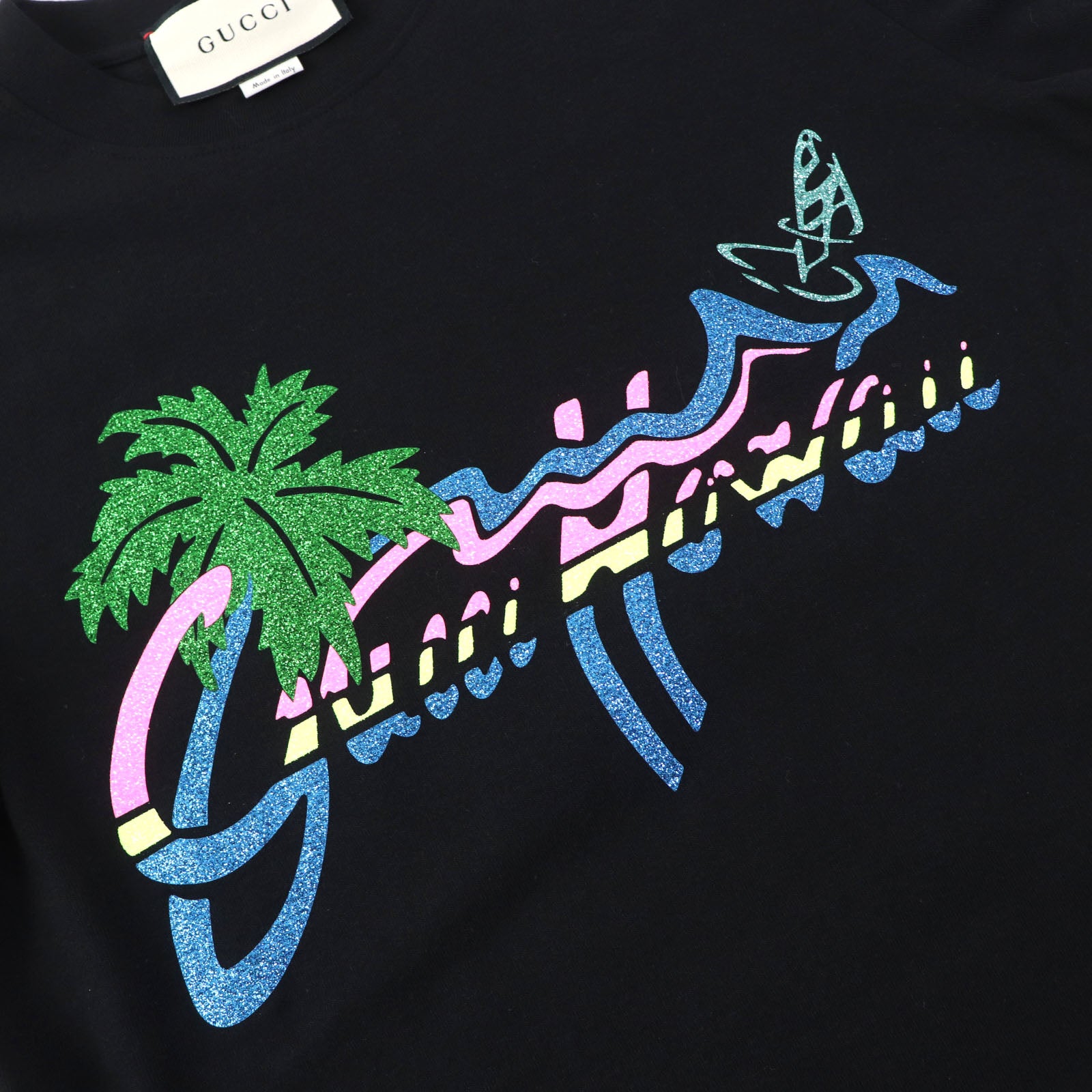 Gucci HAWAII Glitter Print T-shirt XS