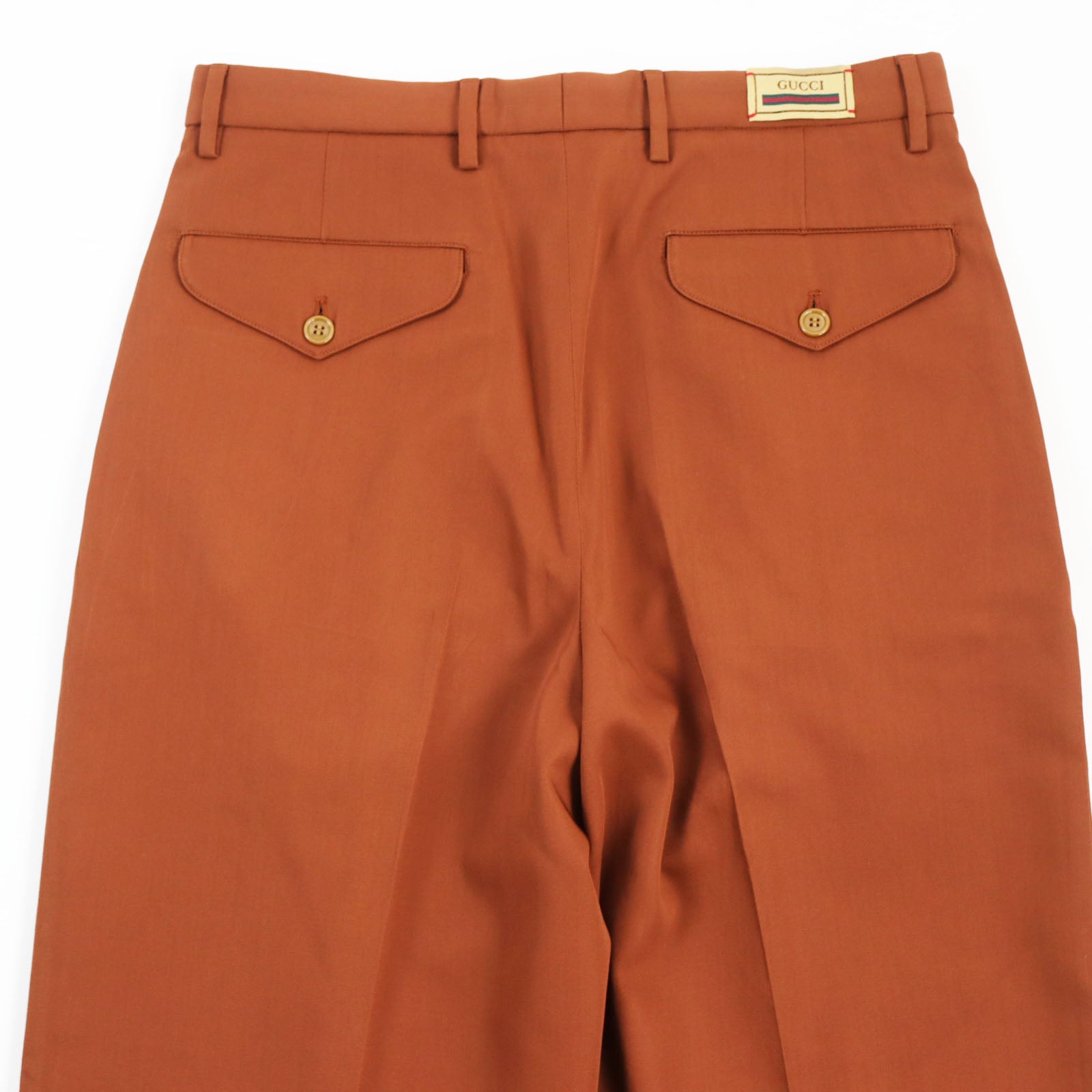 Gucci Wool Trousers with Logo Brown 44