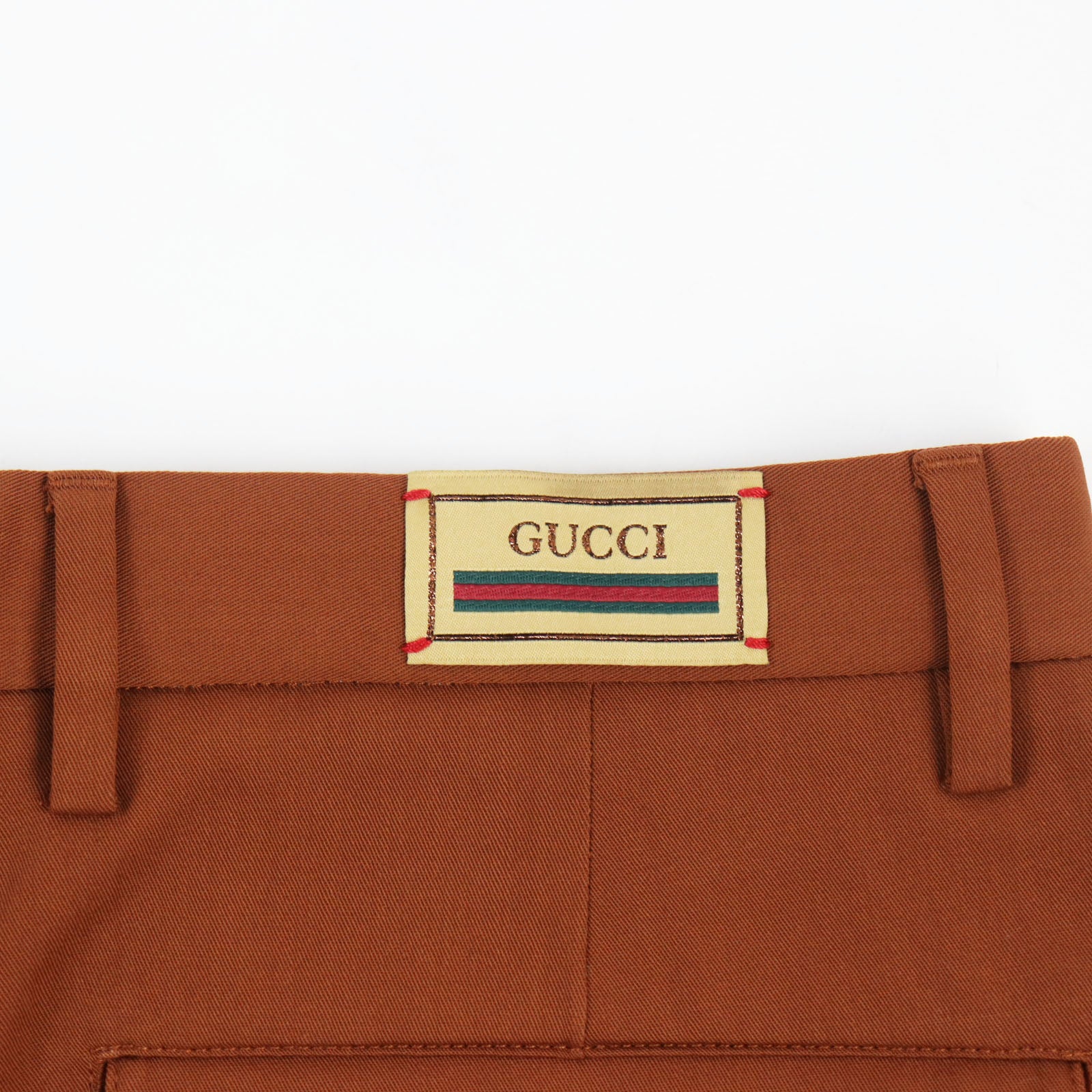 Gucci Wool Trousers with Logo Brown 44