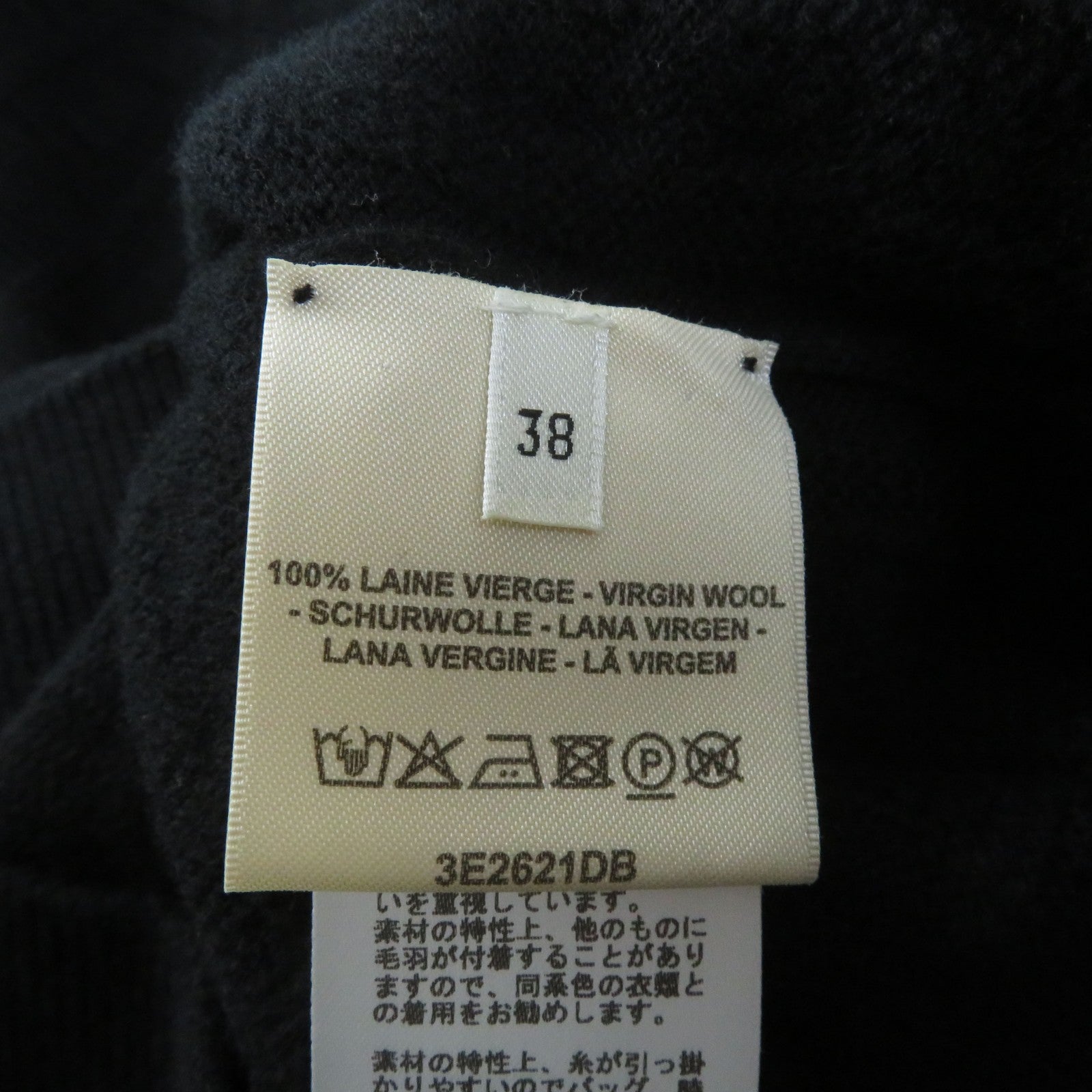 Hermes Wool H-pattern Crew Neck Sweater Black