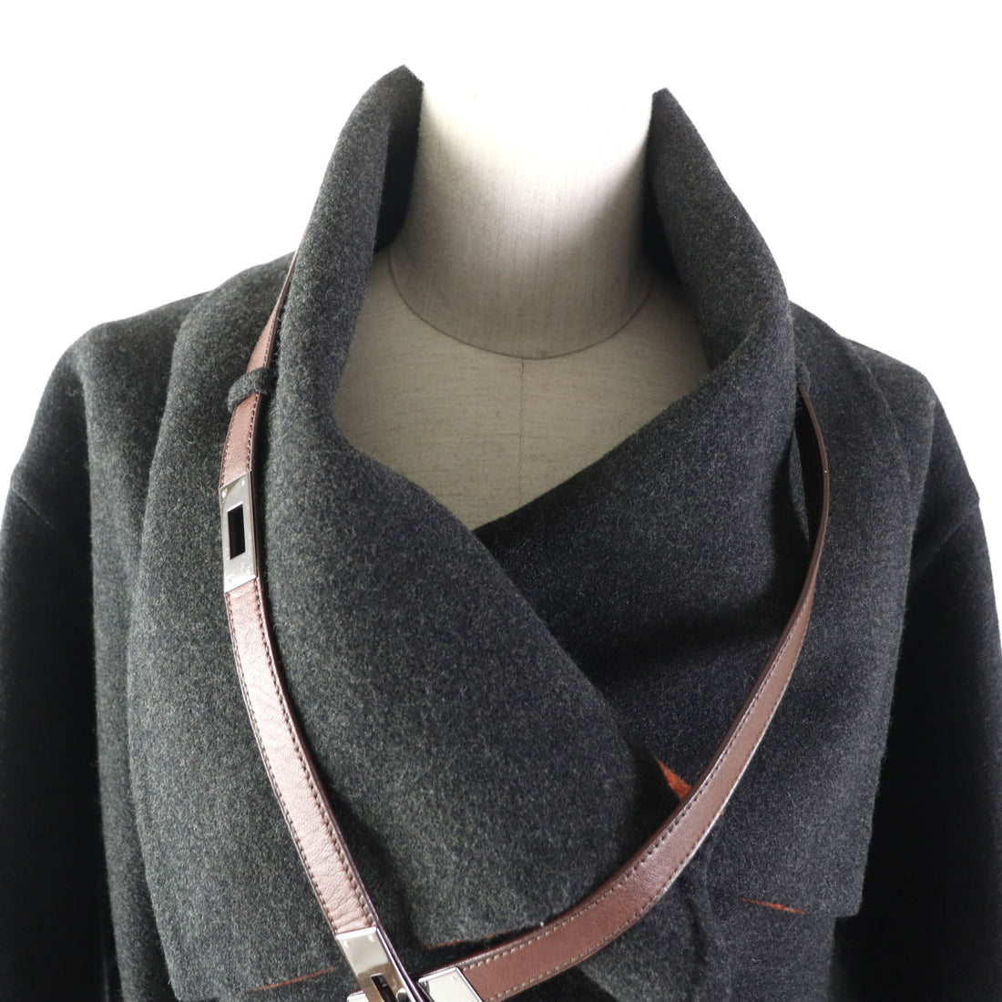 HERMES Wool Cashmere Reversible Kelly Coat 34