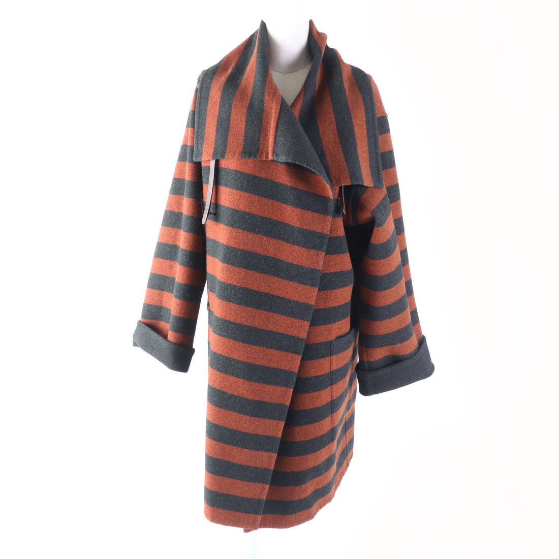 HERMES Wool Cashmere Reversible Kelly Coat 34