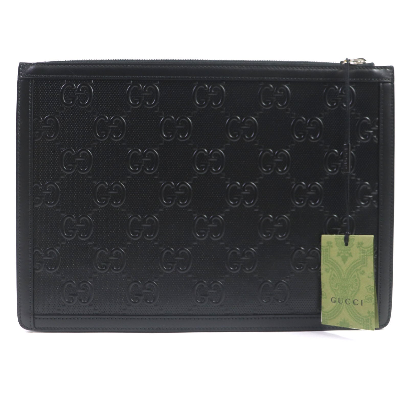 Gucci GG Embossed Leather Clutch Bag