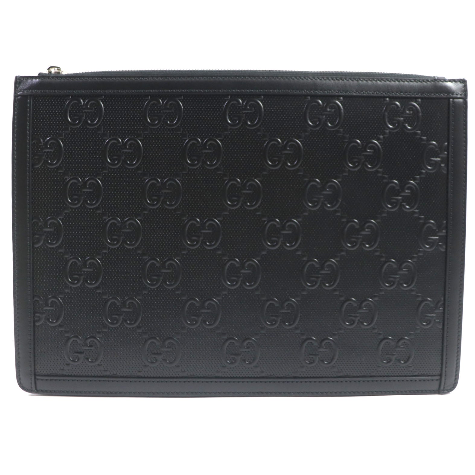 Gucci GG Embossed Leather Clutch Bag