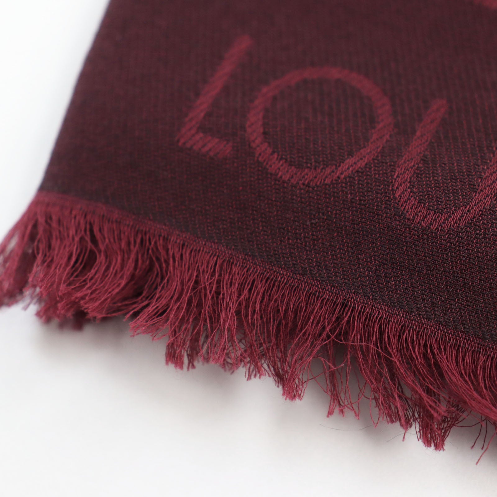 Louis Vuitton Check Logo Fringe Scarf M75349