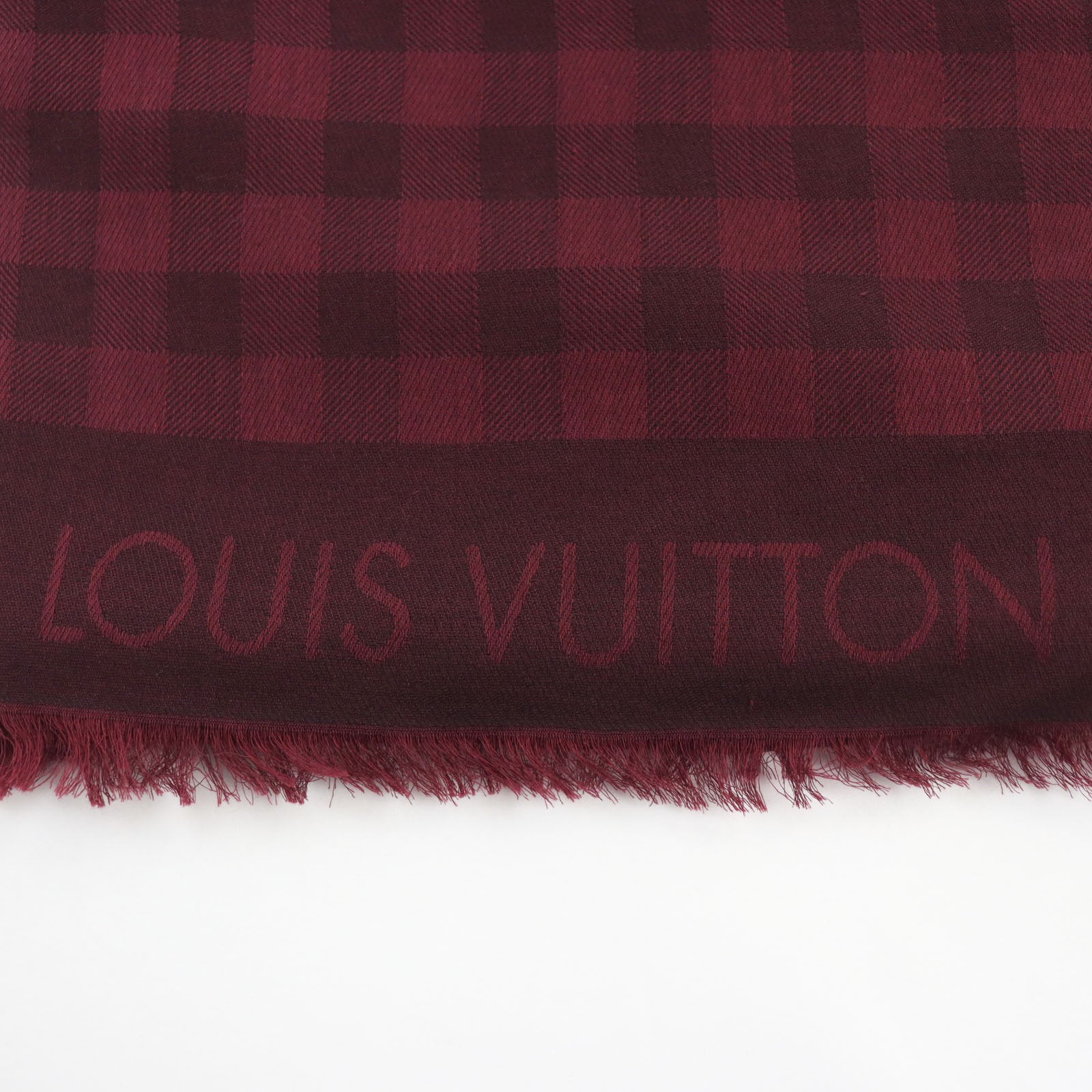 Louis Vuitton Check Logo Fringe Scarf M75349