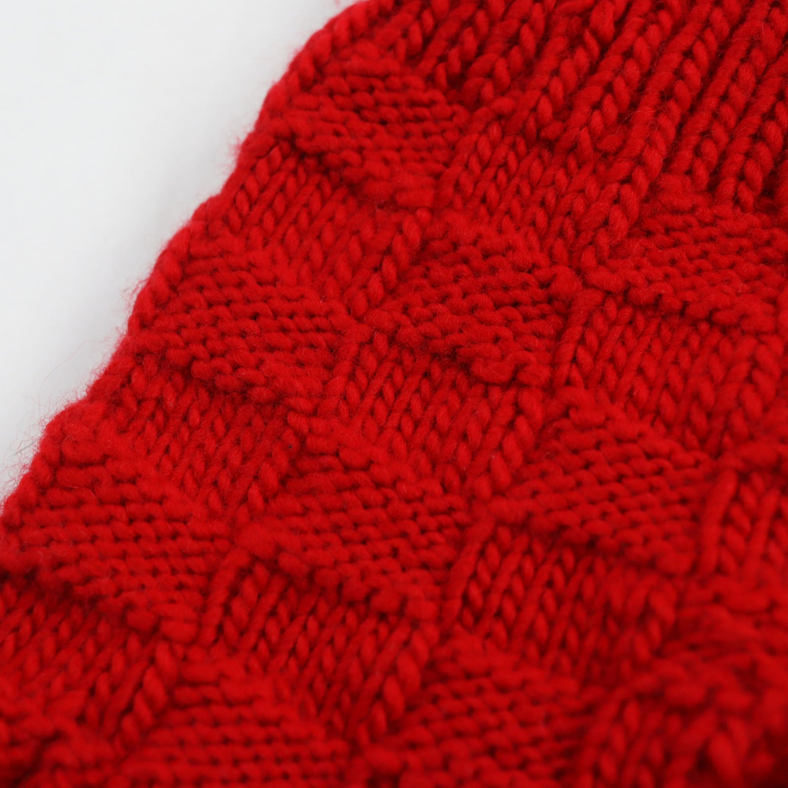 Bottega Veneta Wool Intrecciato Knit Gloves Red S