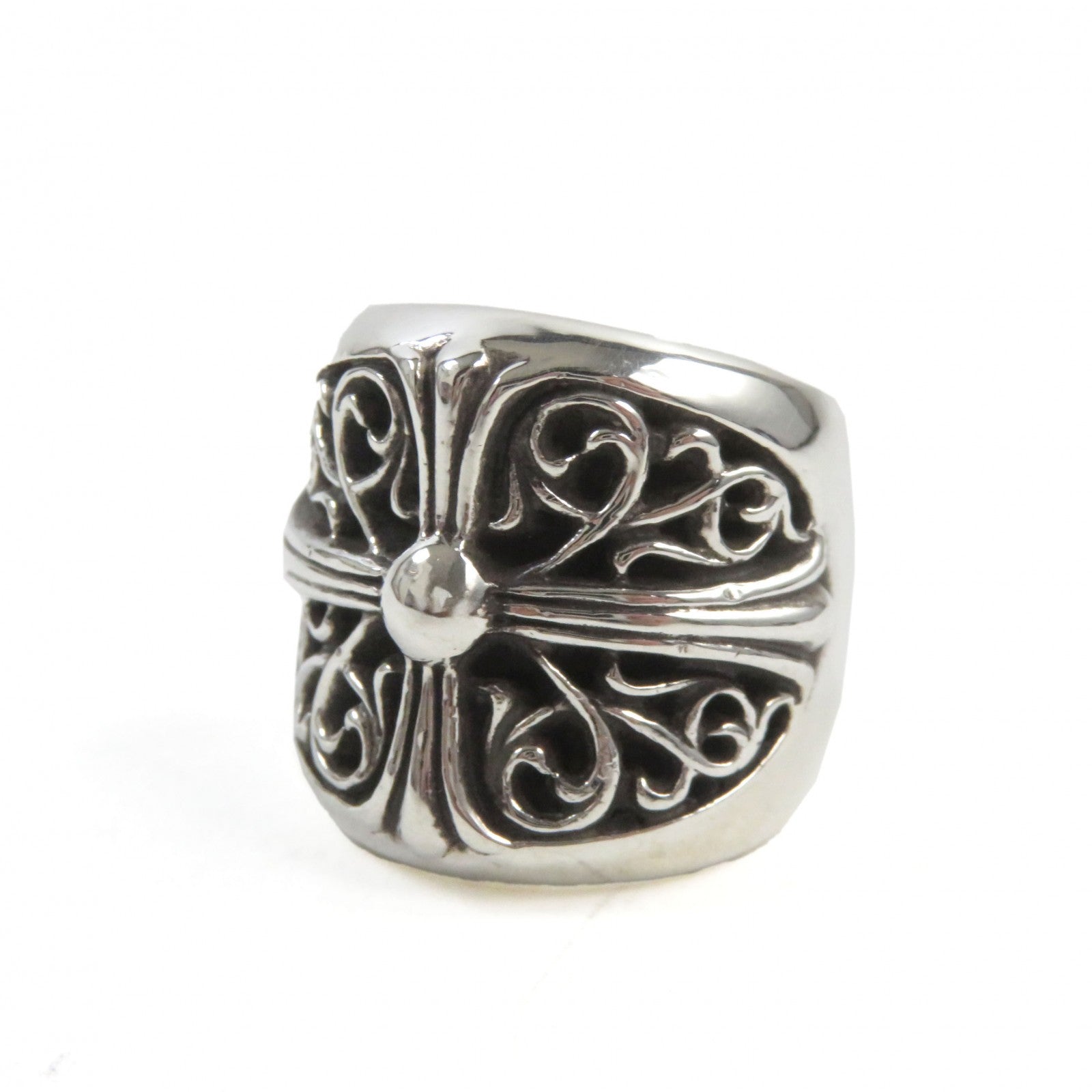 CHROME HEARTS Silver Cross Logo Ring