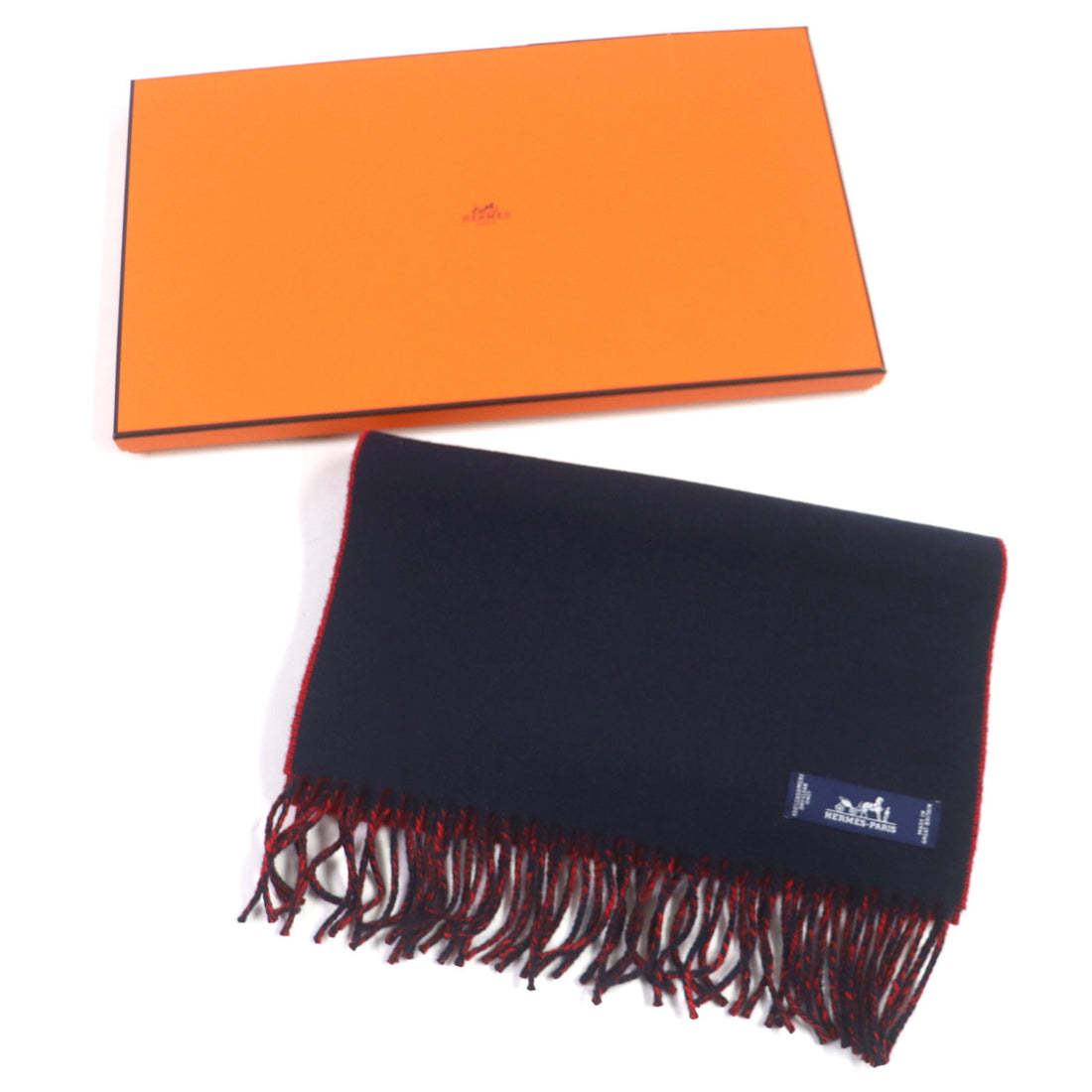 Hermes Cashmere Echarpe Fringe Scarf