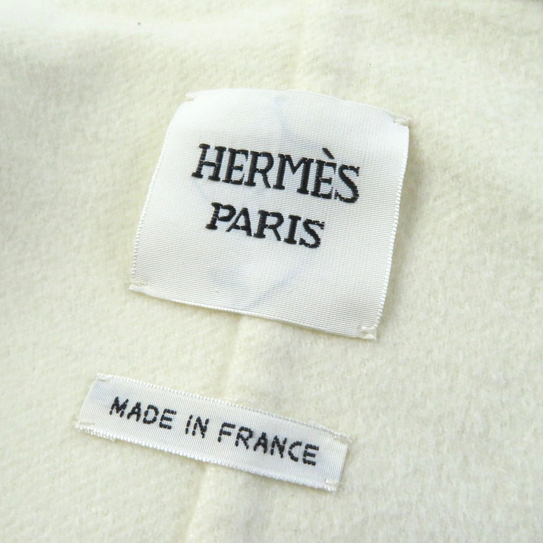 HERMES Cashmere Long Shawl Coat Ivory Women