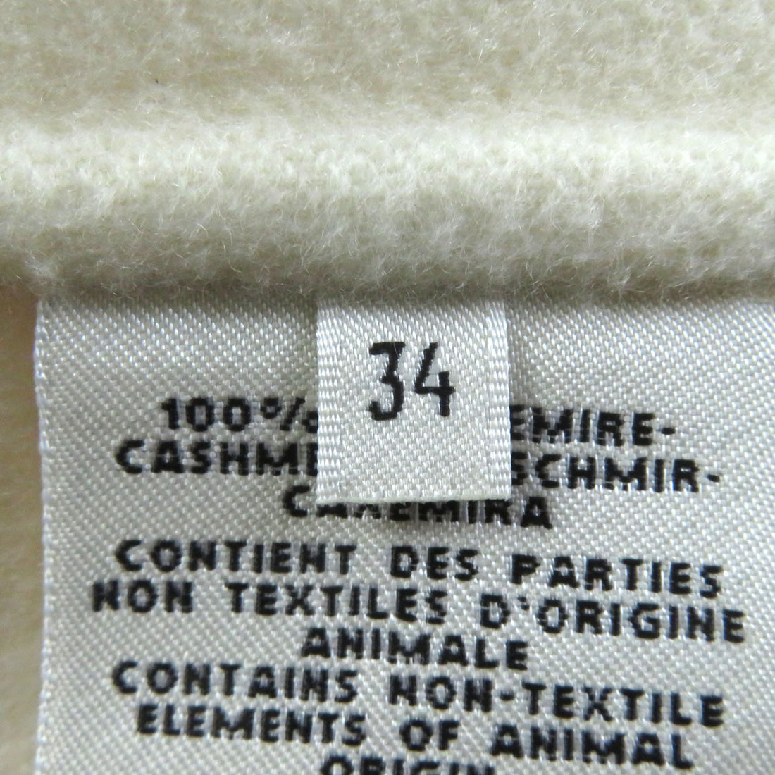 HERMES Cashmere Long Shawl Coat Ivory Women