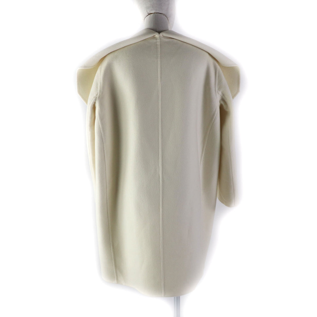 HERMES Cashmere Long Shawl Coat Ivory Women